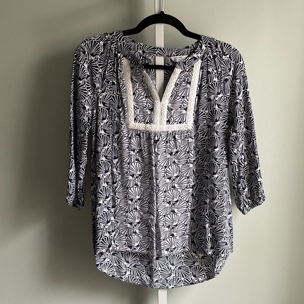 Crown & Ivy Shell Patterned Blouse